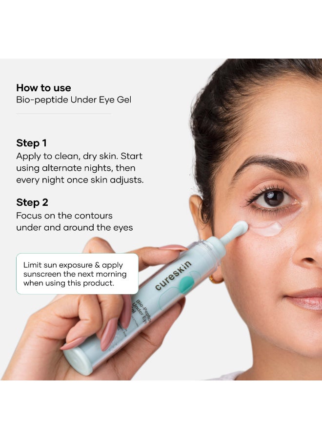 Cureskin Eye Care Combo | Eye Brow & Lash Oil | Bio-Peptide Under Eye Gel to Reduce Dark Circles | Eyelash Growth Serum | Under Eye Cream for Dark Circles for Women and Men | Lash Serum for Eyelash Growth - Image 5